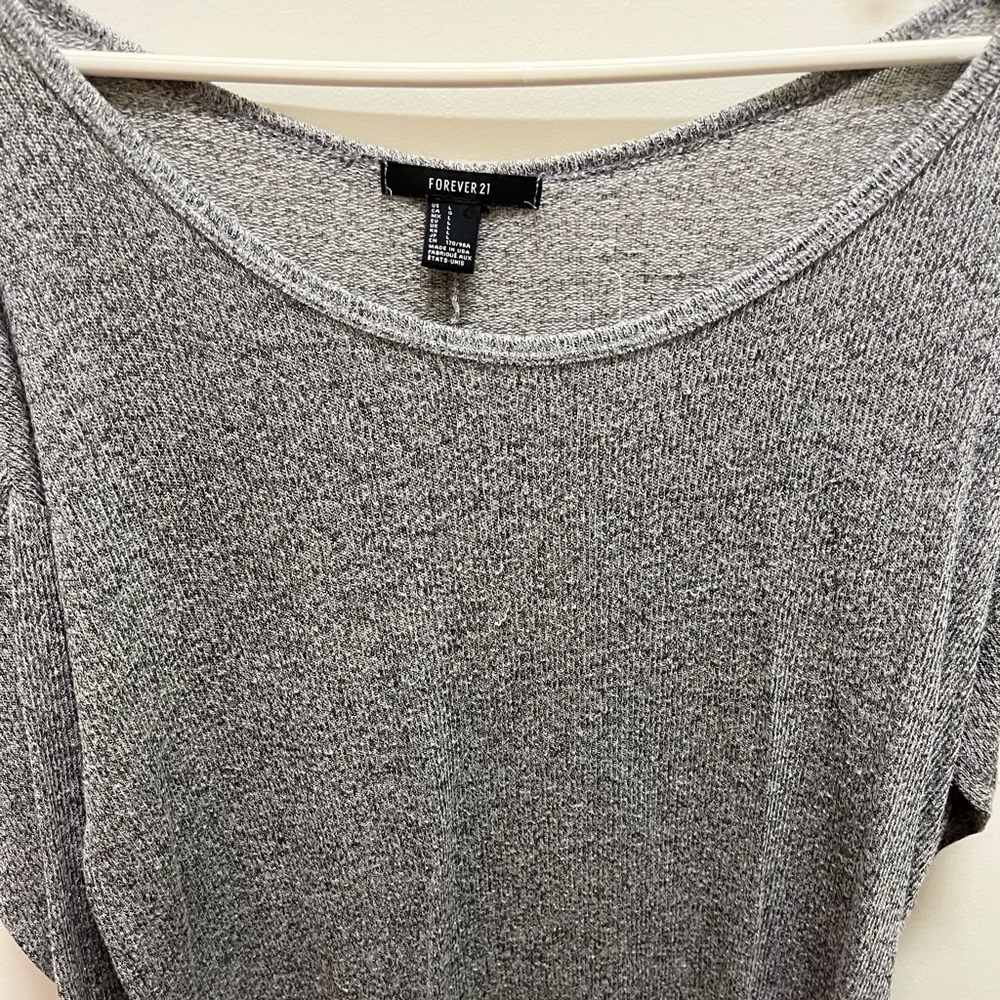 Grey light sweater top
